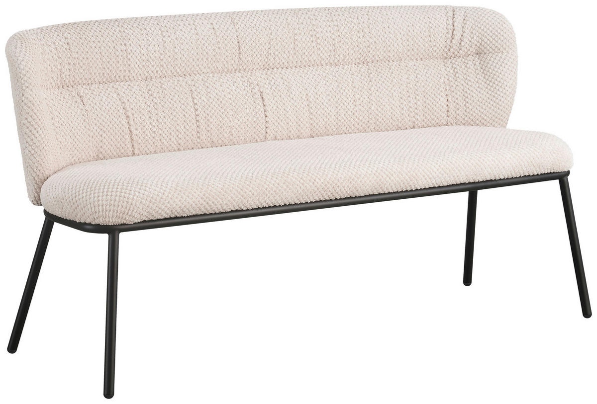 SITZBANK in Metall, Textil Schwarz, Beige  - Beige/Schwarz, Design, Textil/Metall (159/80,5/62,5cm) - Stylife