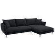 ECKSOFA  in Webstoff Schwarz  304/196 cm  - Schwarz, KONVENTIONELL, Textil/Metall (304/196cm) - Hom`in