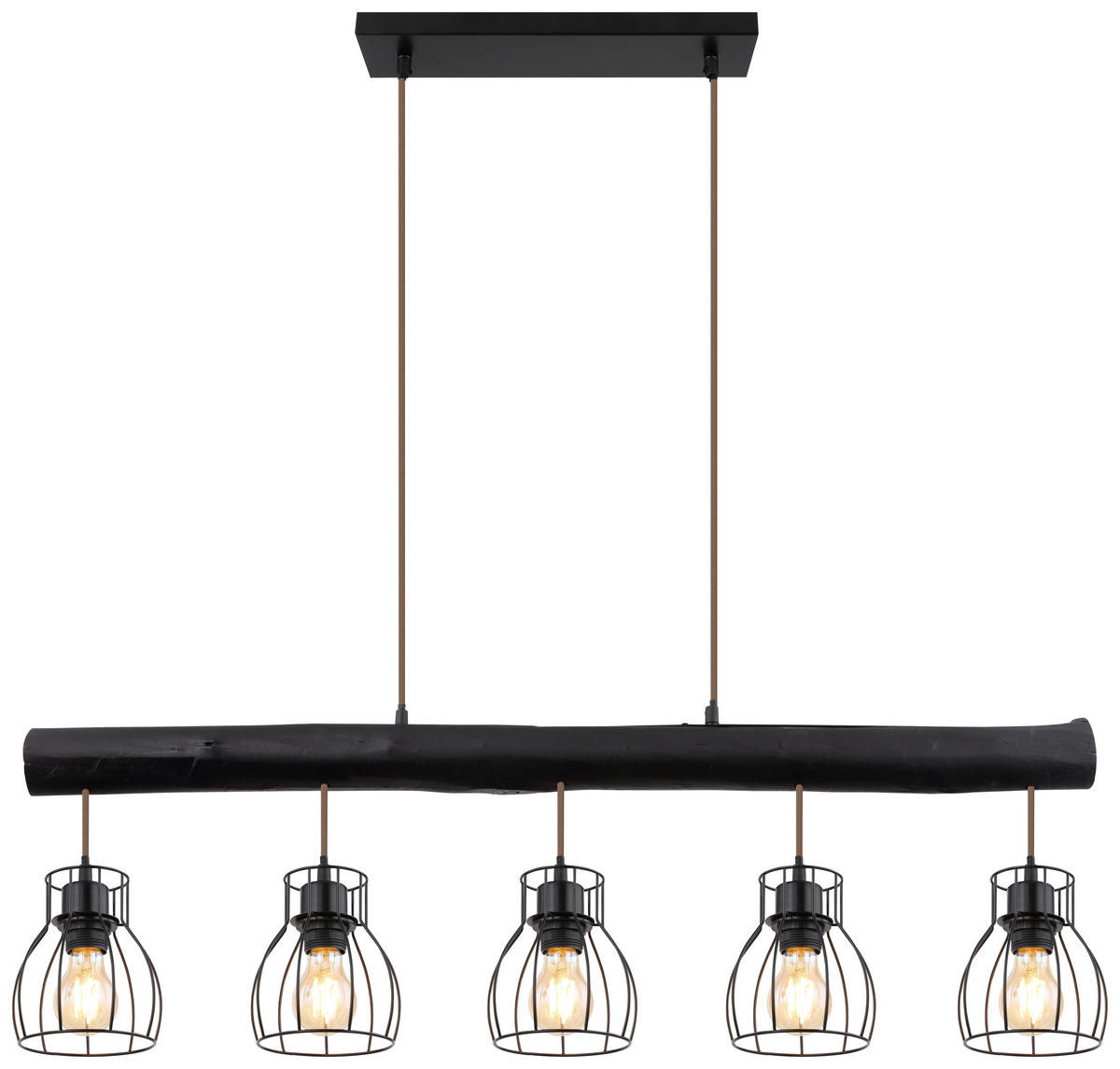 HÄNGELEUCHTE 104/13,6/140 cm    - Schwarz, Basics, Holz/Metall (104/13,6/140cm) - Globo