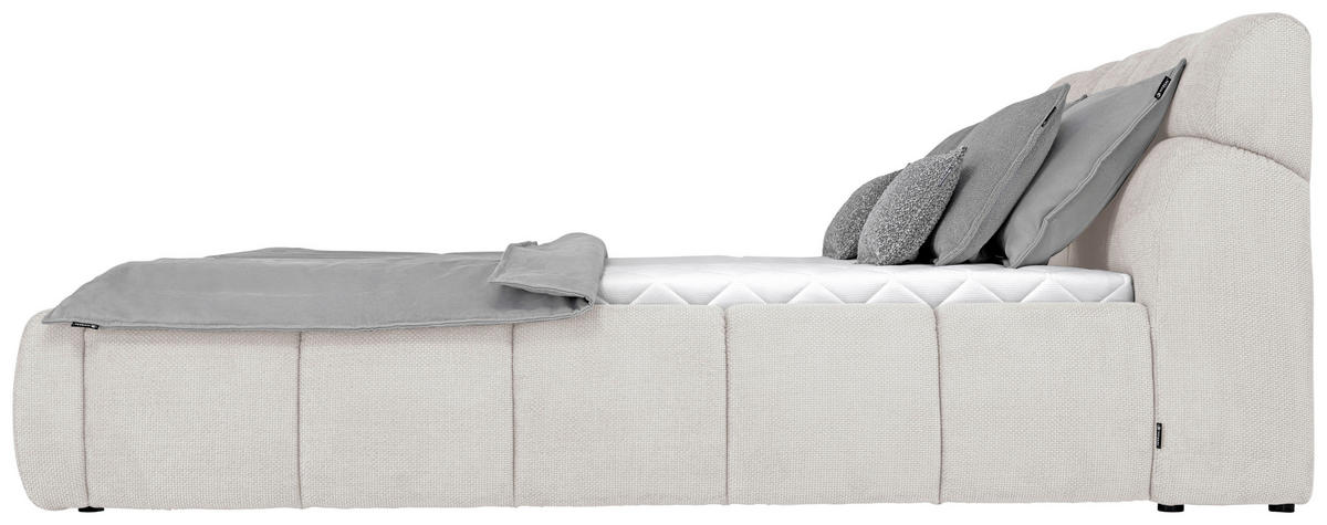 POLSTERBETT 160/200 cm  in Perlmutt  - Perlmutt/Schwarz, Design, Kunststoff/Textil (160/200cm) - Esposa