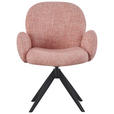 ARMLEHNSTUHL in Eisen Webstoff - Schwarz/Rosa, Design, Textil/Metall (63/87/65cm) - Novel