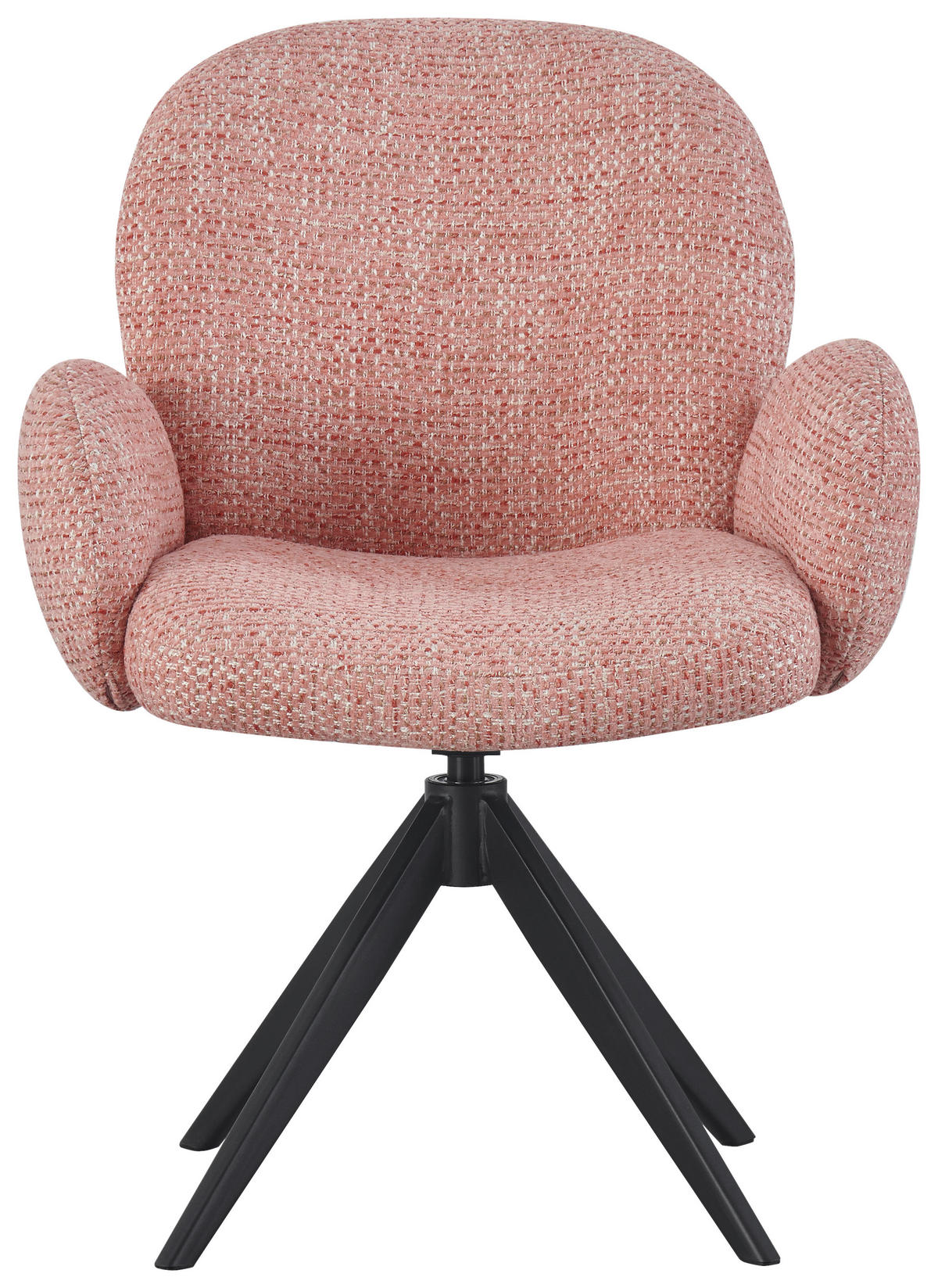 ARMLEHNSTUHL  in Eisen Webstoff  - Schwarz/Rosa, Design, Textil/Metall (63/87/65cm) - Novel