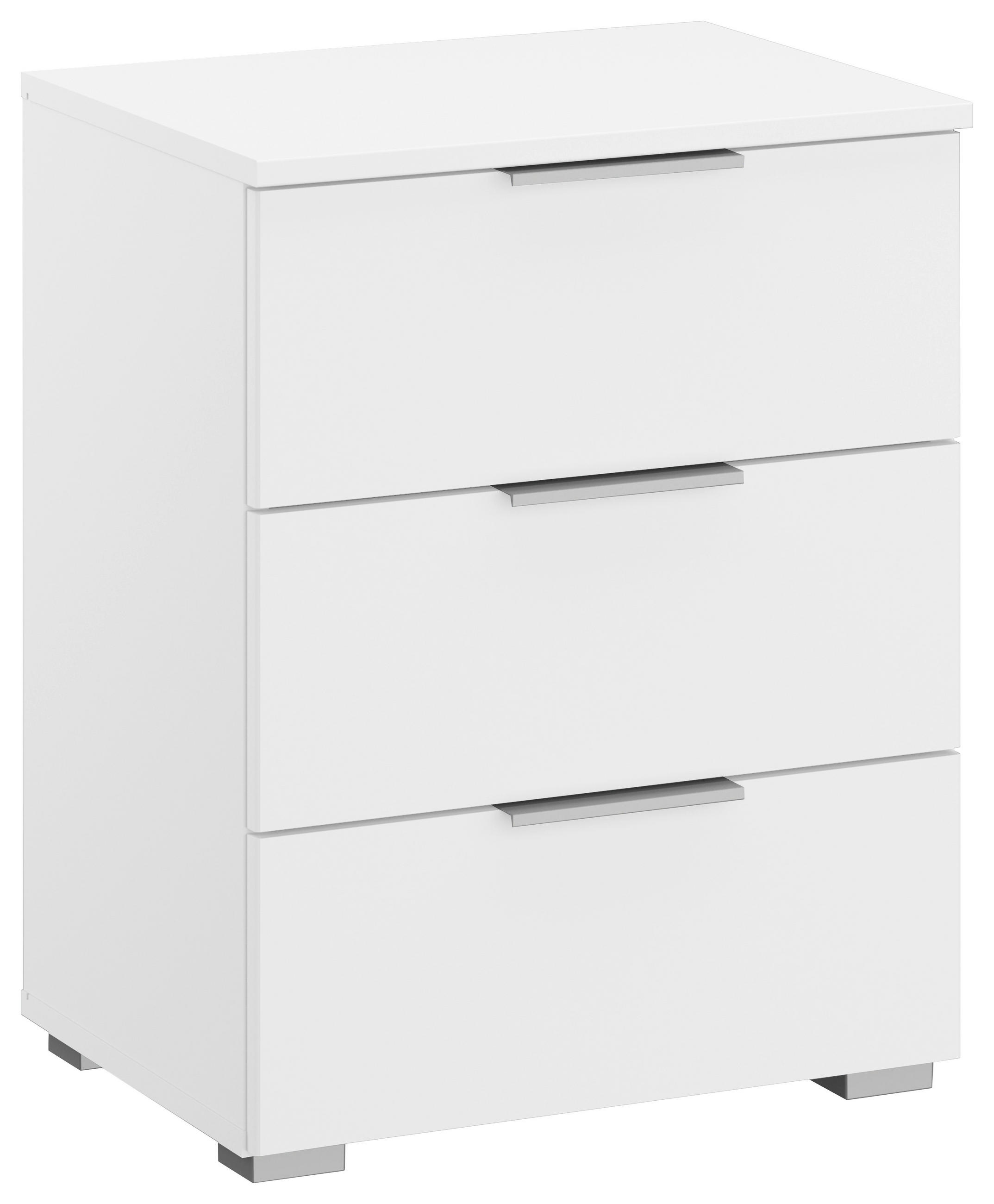 ÉJJELISZEKRÉNY fehér  - alumínium színű/fehér, Modern, faalapú anyag (47/62/42cm) - Rauch Möbel