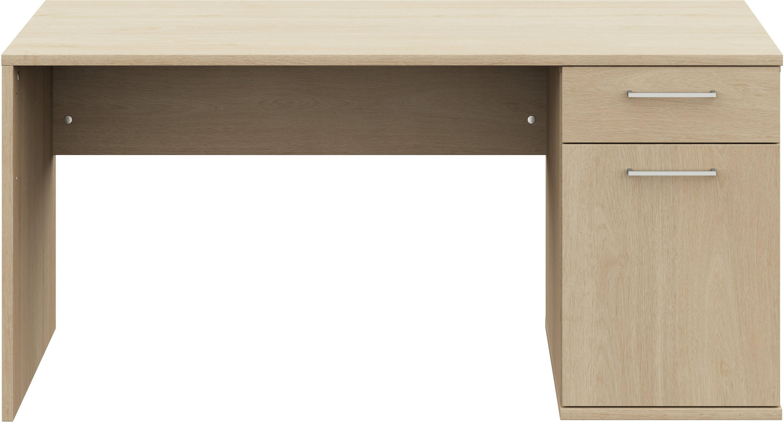 JUGENDSCHREIBTISCH  - Edelstahlfarben/Eichefarben, Design, Holzwerkstoff/Metall (150/72/70cm) - Cantus