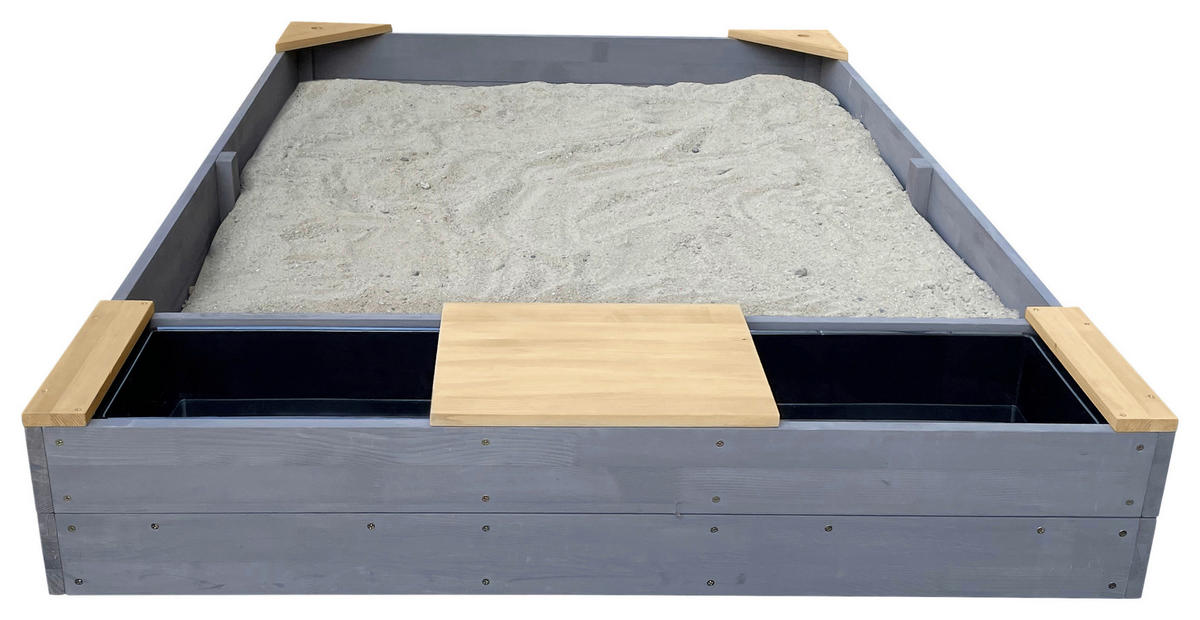SANDKASTEN  - Braun/Grau, KONVENTIONELL, Holz (115/21,8/180cm) - Ambia Garden