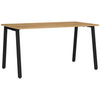 SCHREIBTISCH 140/80/75 cm Schwarz, Eichefarben in verschiedenen Holz-Dekoren erhältlich, justierbare Füße  - Eichefarben/Schwarz, MODERN, Holzwerkstoff/Metall (140/80/75cm) - Novel