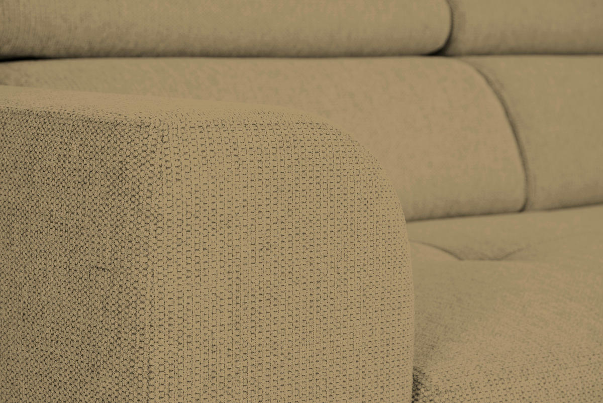 ECKSOFA in Struktur Olivgrün  - Schwarz/Olivgrün, Design, Kunststoff/Textil (284/205cm) - MID.YOU