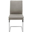 SCHWINGSTUHL in Stahl Mikrofaser - Chromfarben/Ecru, Design, Textil/Metall (47/100/64cm) - Novel