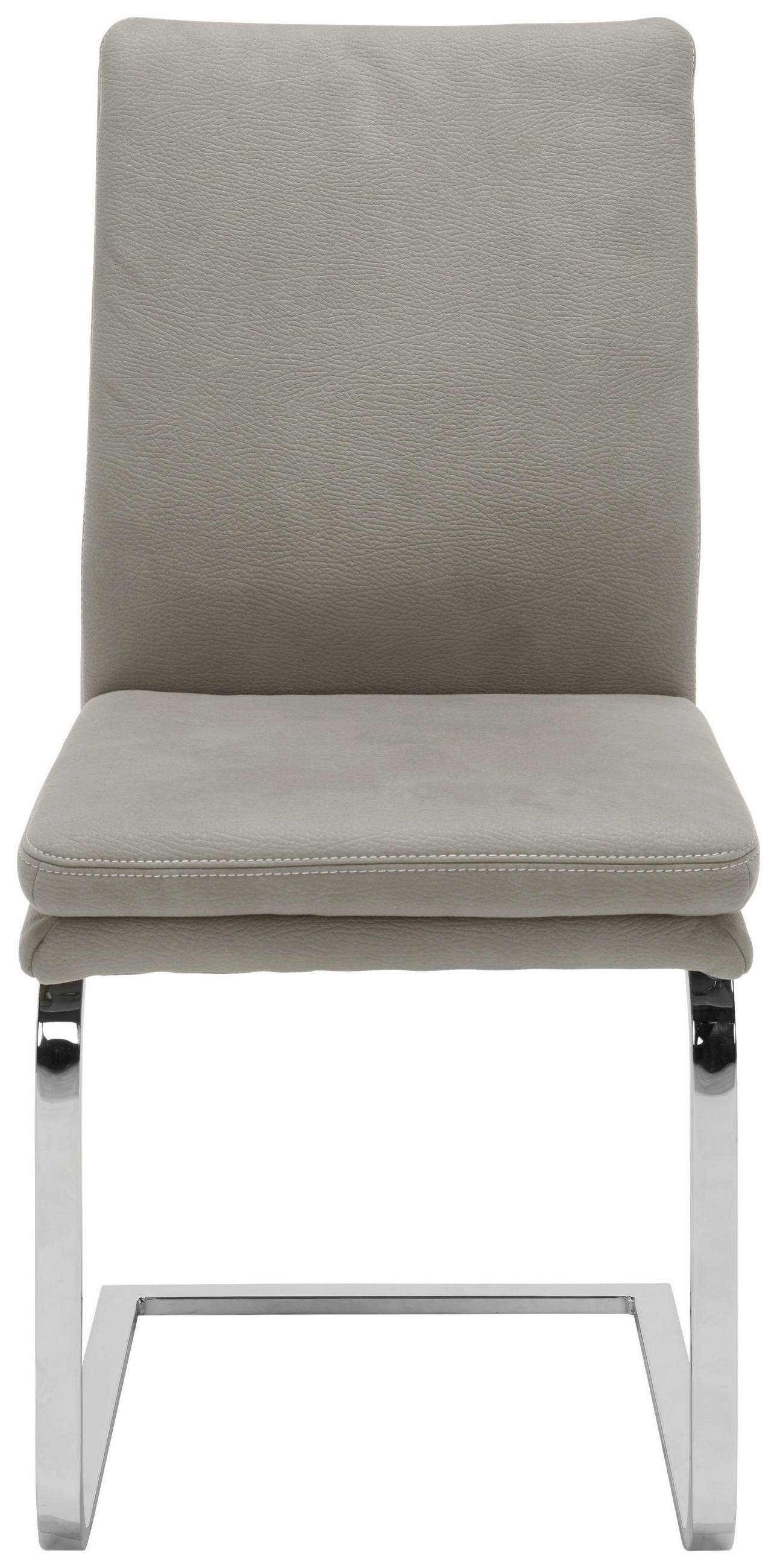 SCHWINGSTUHL  in Stahl Mikrofaser  - Chromfarben/Ecru, Design, Textil/Metall (47/100/64cm) - Novel