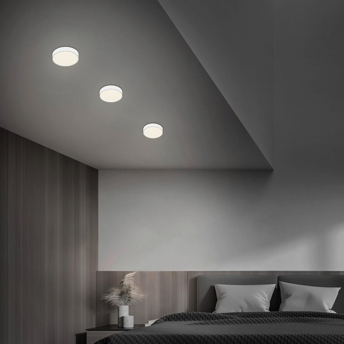 STROPNÍ LED SVÍTIDLO, 15,7/3,6 cm  - bílá, Design, plast (15,7/3,6cm)