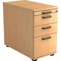 ANSTELLCONTAINER Ahornfarben  - Ahornfarben/Alufarben, KONVENTIONELL, Holzwerkstoff/Kunststoff (42,8/72-76/80cm) - Venda
