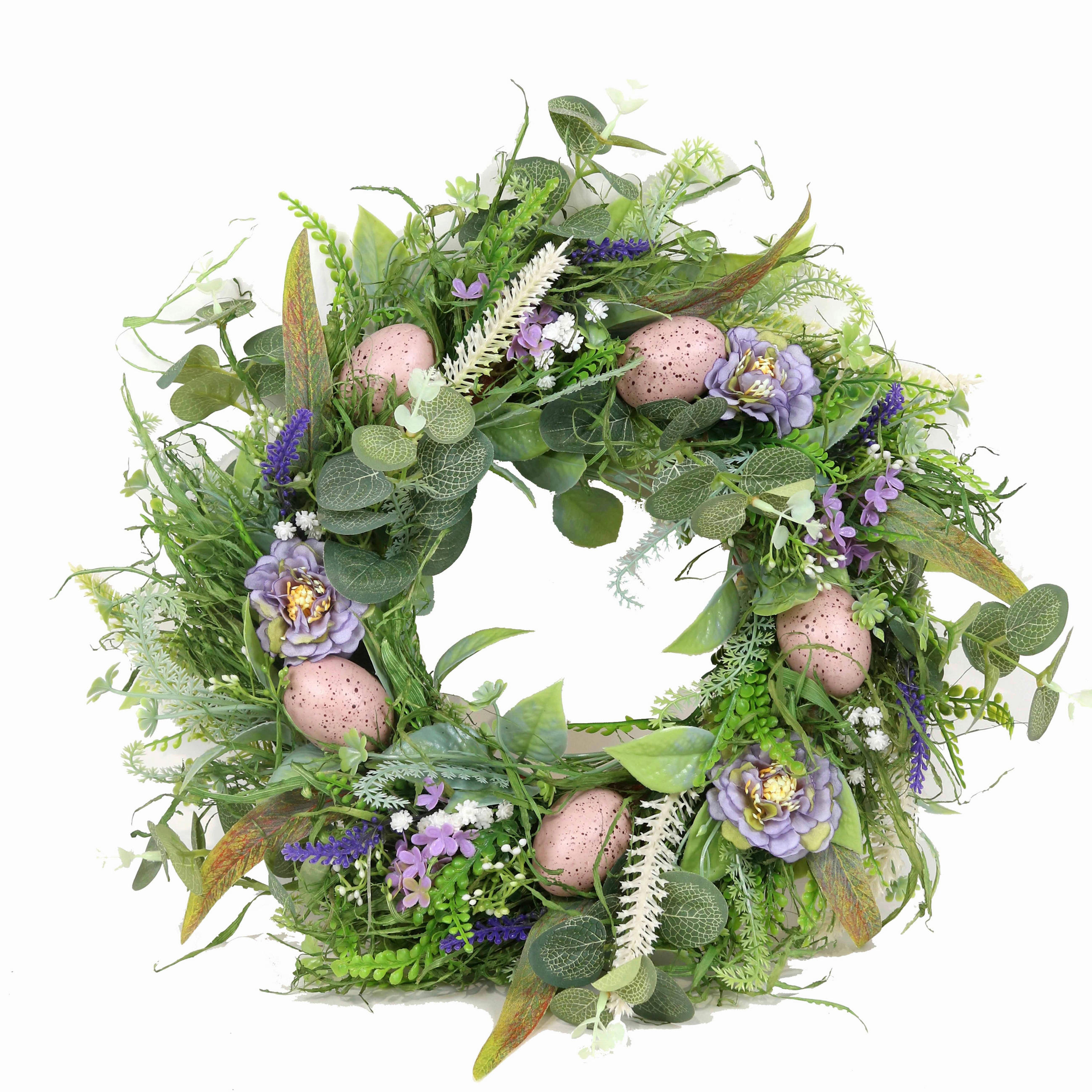 FRÜHLINGSKRANZ  - Lila/Grün, LIFESTYLE, Naturmaterialien/Kunststoff (34cm)