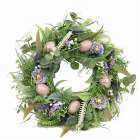 FRÜHLINGSKRANZ  - Lila/Grün, LIFESTYLE, Naturmaterialien/Kunststoff (34cm)