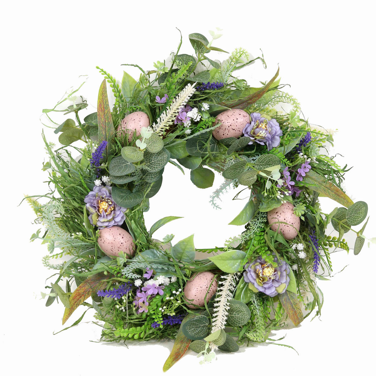 FRÜHLINGSKRANZ  - Lila/Grün, LIFESTYLE, Naturmaterialien/Kunststoff (34cm)