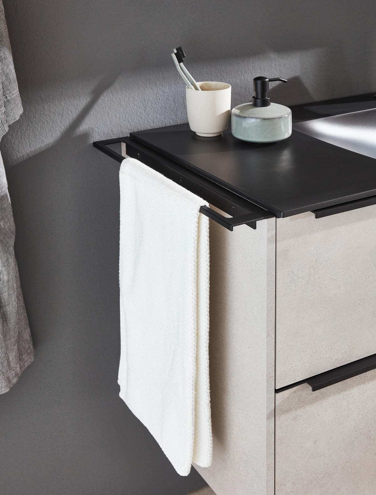 MIDISCHRANK 51,9/115,2/32 cm  - Sandfarben/Schwarz, MODERN, Holzwerkstoff/Metall (51,9/115,2/32cm) - Celina Home
