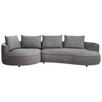 BIGSOFA Chenille Grau  - Schwarz/Grau, Design, Kunststoff/Textil (154/82/322cm) - home24