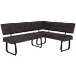 ECKBANK 202/152 cm Mikrofaser Dunkelgrau Metall   - Dunkelgrau/Anthrazit, MODERN, Textil/Metall (202/152cm) - Carryhome