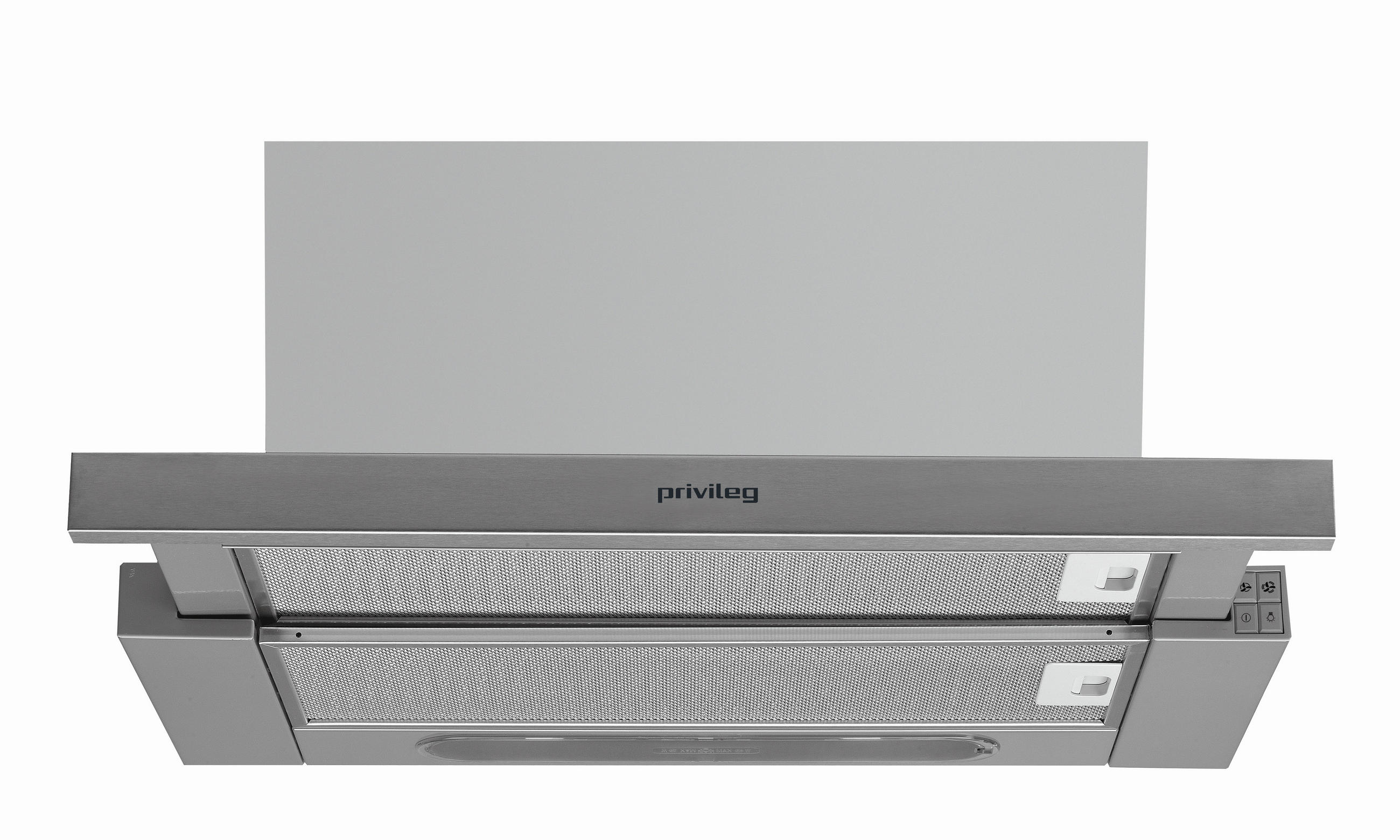 Flachschirmhaube Edelstahl, BxHxT: ca. 59,8x39,6x28,2 cm