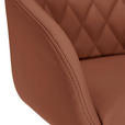 ARMLEHNSTUHL  Typenauswahl, Sitzfläche 360° drehbar, automatische Rückholfunktion  Echtleder  - Cognac/Naturfarben, Design, Leder/Holz (60/83/65cm) - Landscape
