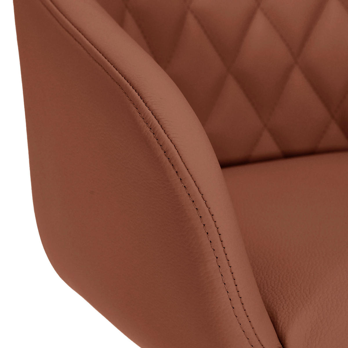 ARMLEHNSTUHL  Typenauswahl, Sitzfläche 360° drehbar, automatische Rückholfunktion  Echtleder  - Cognac/Naturfarben, Design, Leder/Holz (60/83/65cm) - Landscape