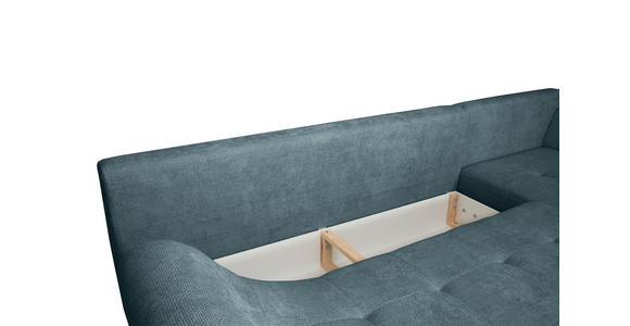 ECKSOFA Blau Struktur - Blau/Schwarz, KONVENTIONELL, Textil/Metall (274/194cm) - Carryhome