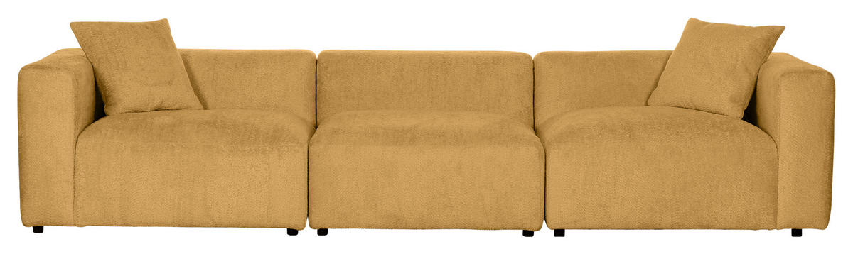 BIGSOFA Chenille Senfgelb  - Senfgelb/Schwarz, MODERN, Kunststoff/Textil (320/66/111cm) - Carryhome