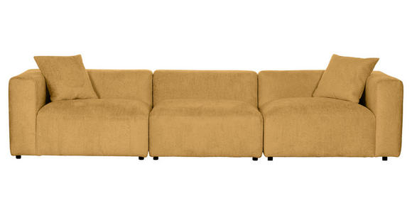 BIGSOFA Chenille Senfgelb  - Senfgelb/Schwarz, MODERN, Kunststoff/Textil (320/66/111cm) - Carryhome
