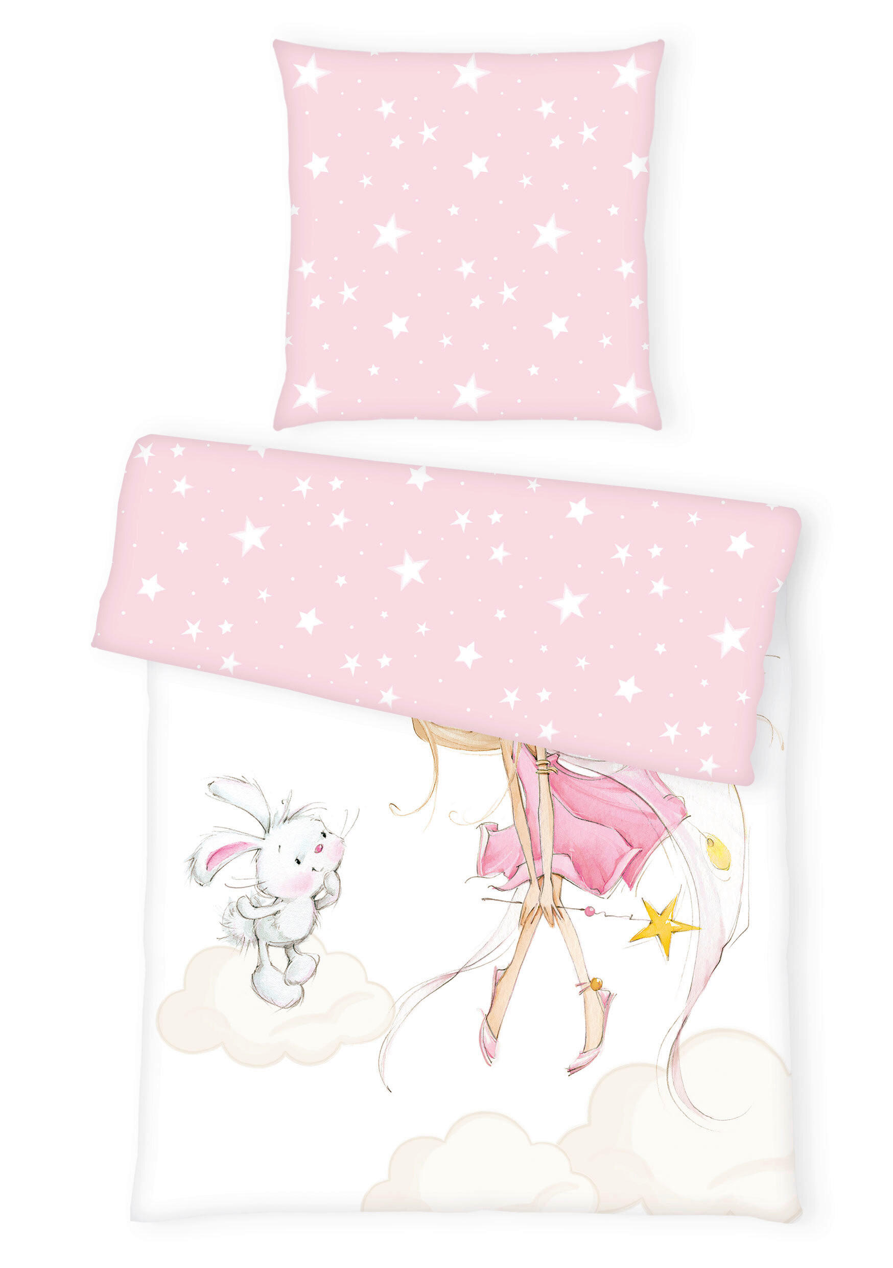 KINDERBETTWÄSCHE Renforcé 135/200 cm  - Pink/Weiß, KONVENTIONELL, Textil (135/200cm)