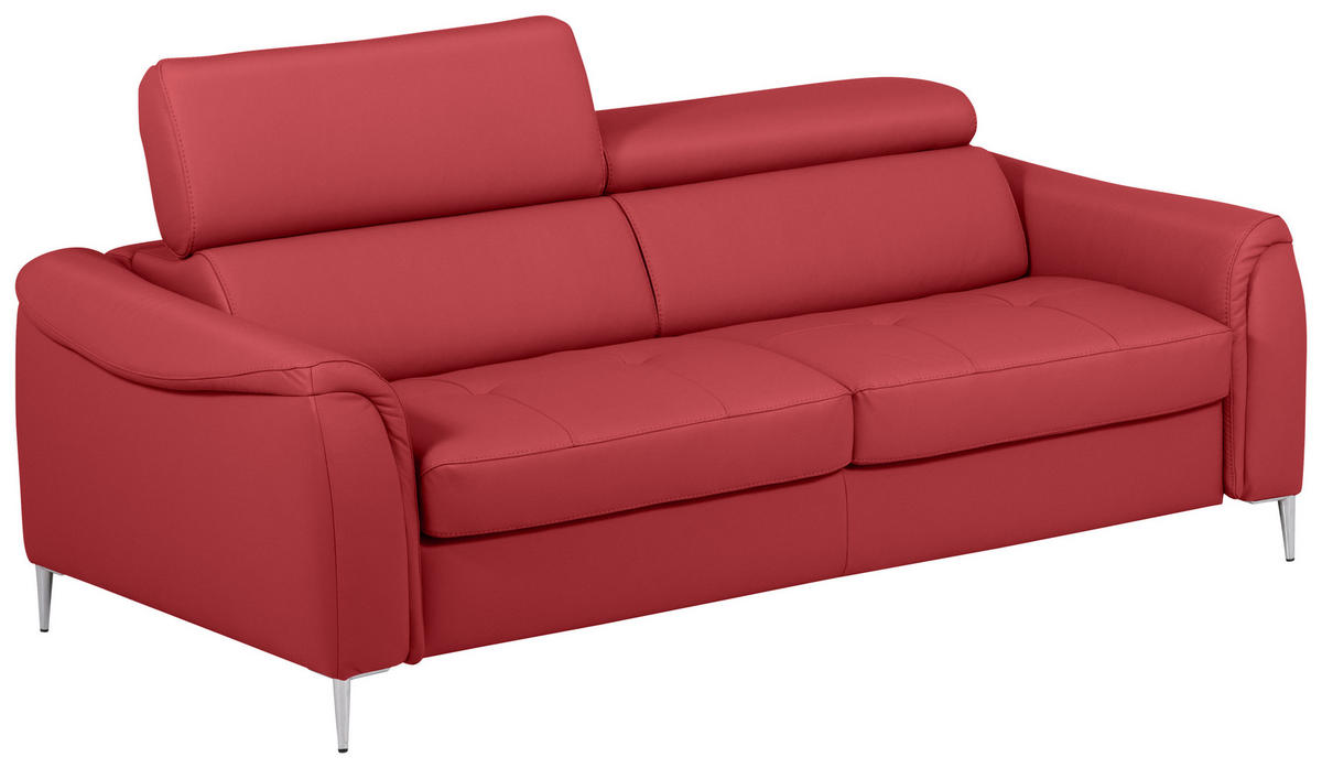 SCHLAFSOFA in Textil, Leder Rot  - Rot, Design, Leder/Textil (203/77-98/103cm) - MID.YOU
