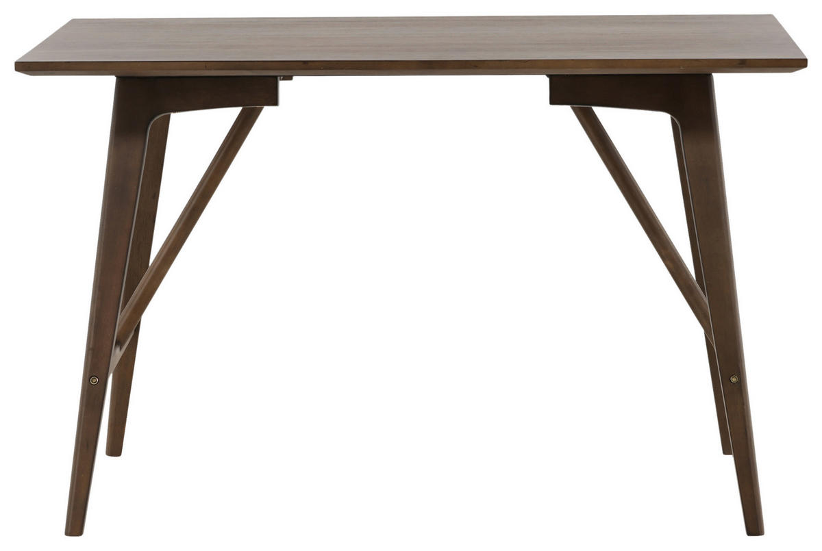 ESSTISCH Kautschukholz furniert, massiv rechteckig Dunkelbraun  - Dunkelbraun, Design, Holz/Holzwerkstoff (120/80/75cm) - Livetastic