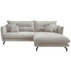 ECKSOFA Silberfarben Cord  - Silberfarben/Schwarz, MODERN, Textil/Metall (255/180cm) - Livetastic