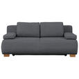 BOXSPRINGSOFA  in Flachgewebe Dunkelgrau  - Dunkelgrau/Naturfarben, MODERN, Holz/Textil (205/93/108cm) - Venda