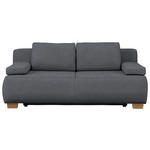 BOXSPRINGSOFA  in Flachgewebe Dunkelgrau  - Dunkelgrau/Naturfarben, MODERN, Holz/Textil (205/93/108cm) - Venda