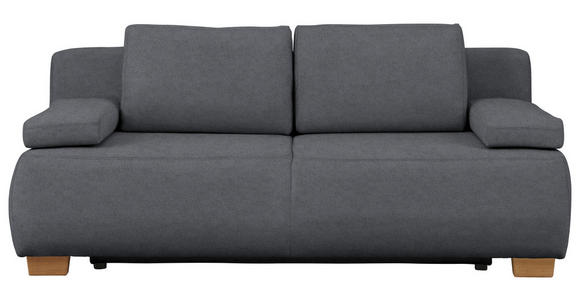 BOXSPRINGSOFA  in Flachgewebe Dunkelgrau  - Dunkelgrau/Naturfarben, MODERN, Holz/Textil (205/93/108cm) - Venda
