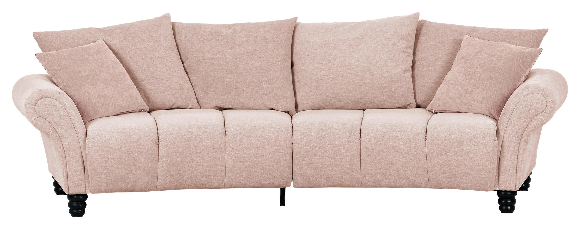 BIGSOFA  in Flachgewebe Rosa  - Schwarz/Rosa, KONVENTIONELL, Holz/Textil (290/78/115cm) - Carryhome