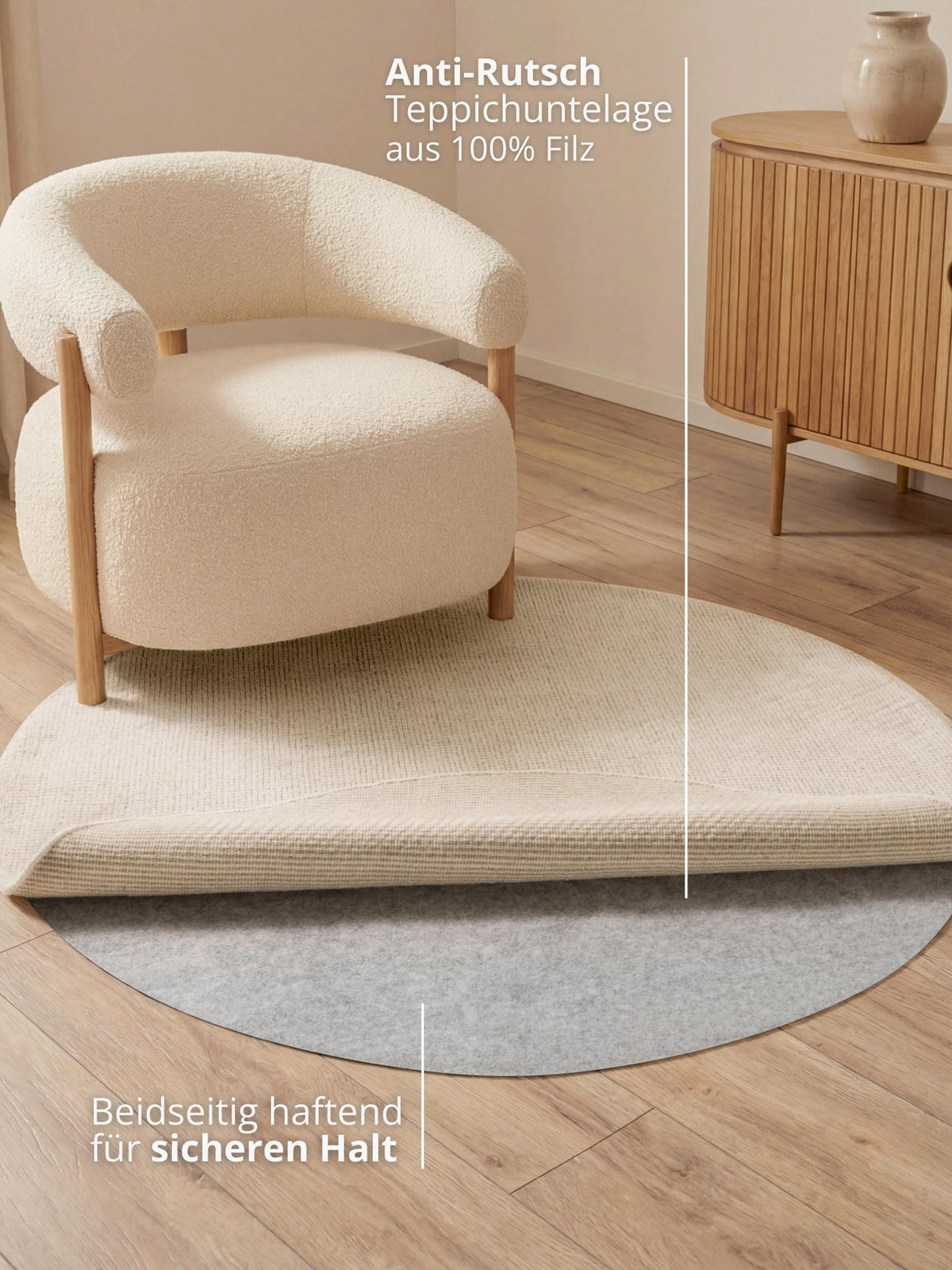 UNTERLAGSMATTE  - Hellgrau, Basics, Textil (100cm) - Hanse Home