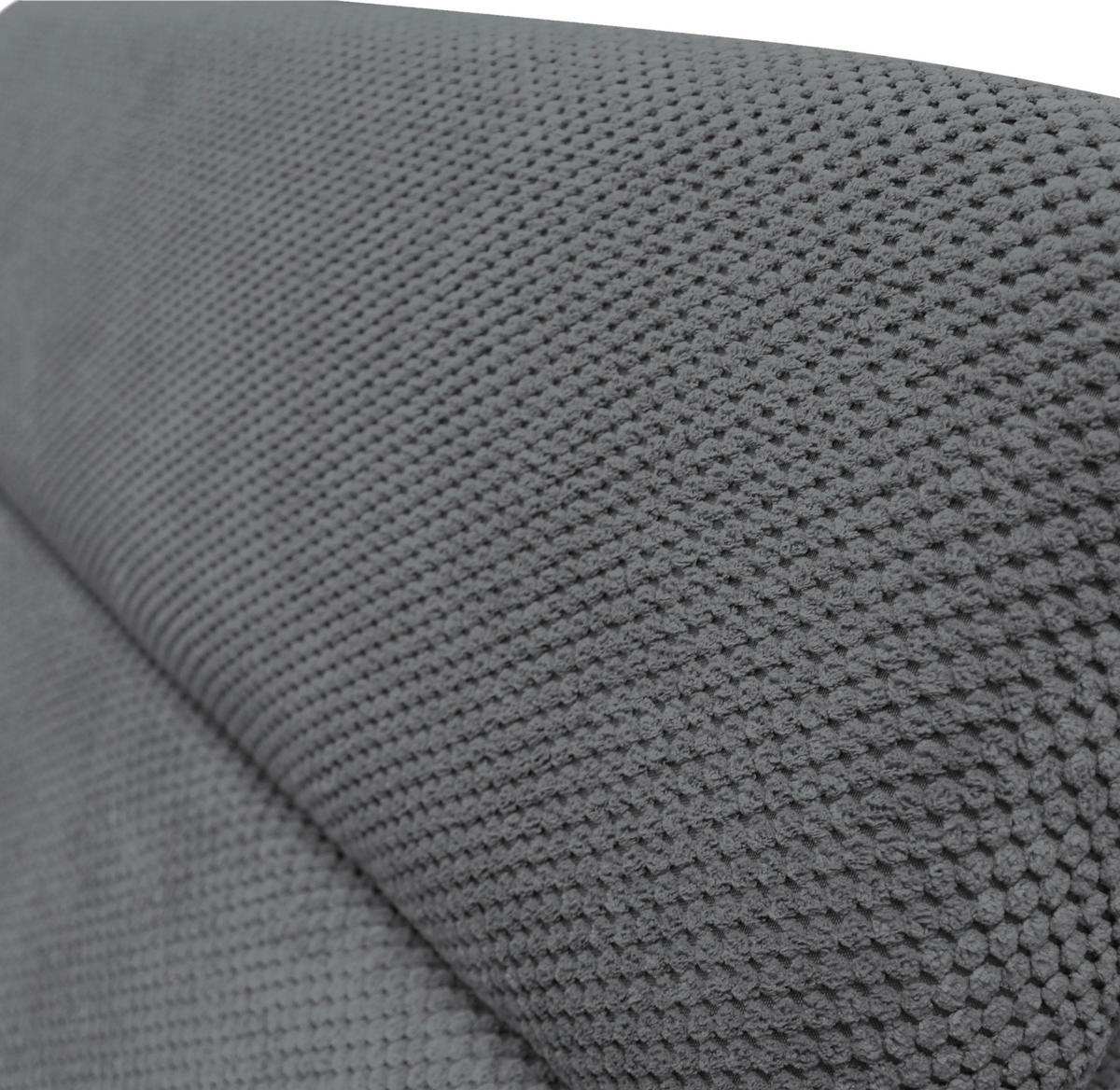 ECKSOFA OMEGA in Chenille Dunkelgrau  280/186 cm  - Dunkelgrau/Schwarz, Design, Textil/Metall (280/186cm) - MID.YOU