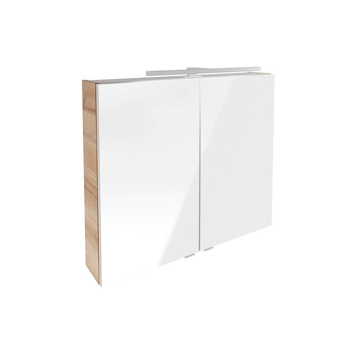 SPIEGELSCHRANK 80/68/15,8 cm  - Eichefarben/Silberfarben, Basics, Glas/Holzwerkstoff (80/68/15,8cm) - MID.YOU