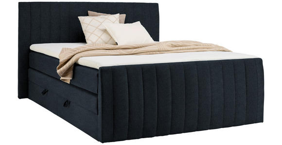 BOXSPRINGBETT 160/200 cm in Schwarz - Schwarz, KONVENTIONELL, Kunststoff/Textil (160/200cm) - Carryhome