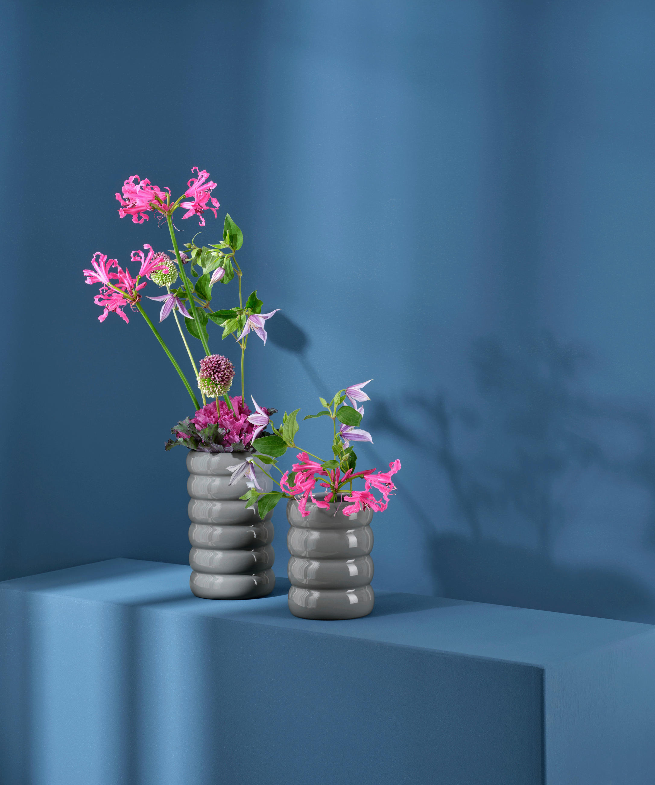 VASE loopy 16 cm  - Grau Hochglanz, Basics, Keramik (10/16cm) - ASA