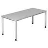 SCHREIBTISCH höhenverstellbar  - Silberfarben/Grau, KONVENTIONELL, Holzwerkstoff/Metall (180/80/68-76cm) - Venda