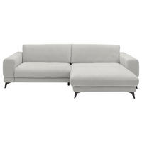 ECKSOFA Hellgrau Chenille  - Hellgrau/Schwarz, KONVENTIONELL, Textil/Metall (292/194cm) - SetOne by Musterring