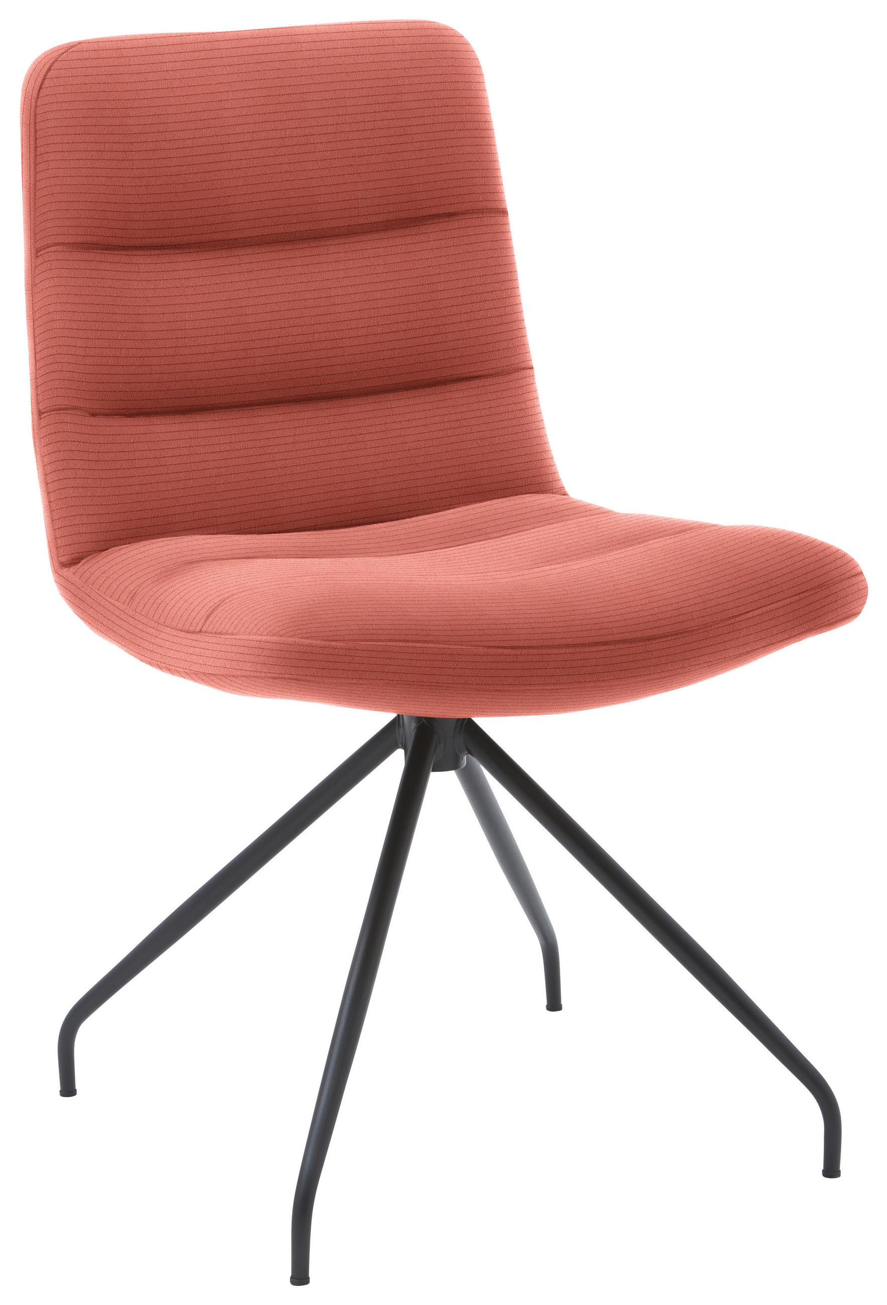 STUHL  in Cord Textil  - Aprikose/Schwarz, Design, Textil/Metall (52/88/66cm) - Dieter Knoll