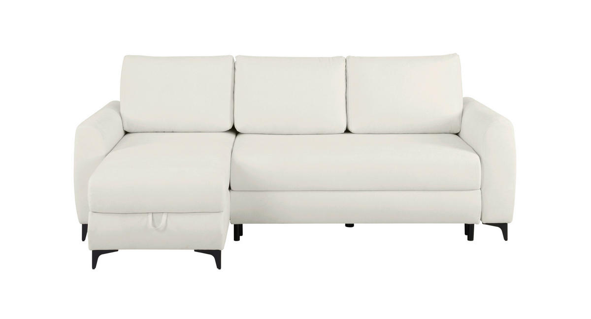 ECKSOFA Moli Hellgrau  - Hellgrau/Schwarz, Design, Textil/Metall (236/148cm) - MID.YOU