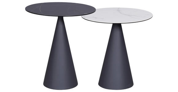 BEISTELLTISCH in Metall, Glas, Keramik 48,5/48,5/55 cm  - Anthrazit/Schwarz, Design, Glas/Keramik (48,5/48,5/55cm) - Dieter Knoll