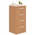 KOMMODE in 38/84/36 cm - Silberfarben/Buchefarben, Basics, Holzwerkstoff (38/84/36cm) - Xora