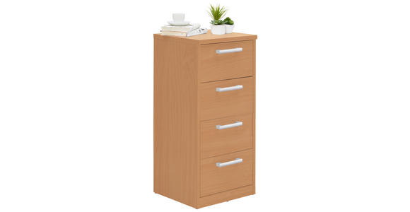 KOMMODE in 38/84/36 cm - Silberfarben/Buchefarben, Basics, Holzwerkstoff (38/84/36cm) - Xora