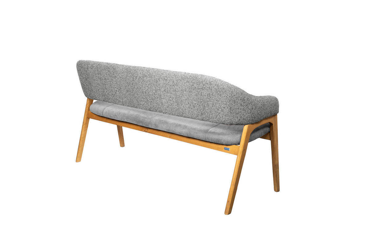 SITZBANK 168/84/56 cm Batist, Bouclé Grau Holz  - Eichefarben/Grau, KONVENTIONELL, Holz/Textil (168/84/56cm) - Linea Natura