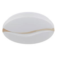 STROPNÍ LED SVÍTIDLO, 39/8 cm  - bílá/hnědá, Basics, kov/dřevo (39/8cm) - Globo