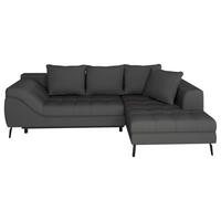 Ecksofa inkl. Funktionen in Webstoff Anthrazit  - Anthrazit/Schwarz, Modern, Textil/Metall (279/177cm)